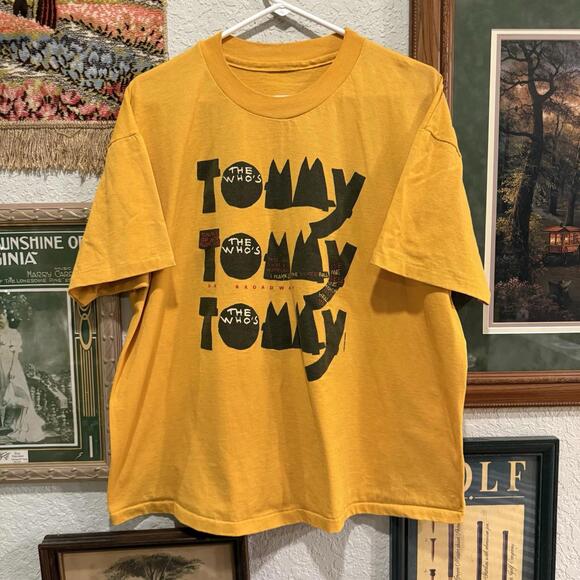 Hanes Other - Vintage 90s RARE The Who Tommy Promo Shirt Size‎ Mens XLYellow Broadway Musical